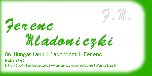 ferenc mladoniczki business card